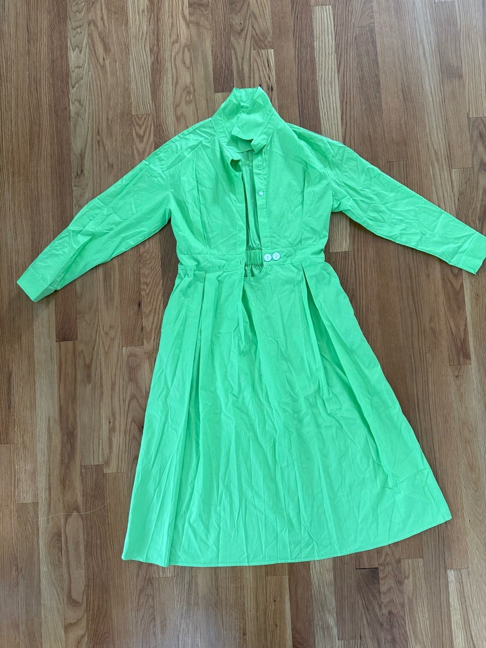 Classic Women's Trench Dress Coat in Neon Green